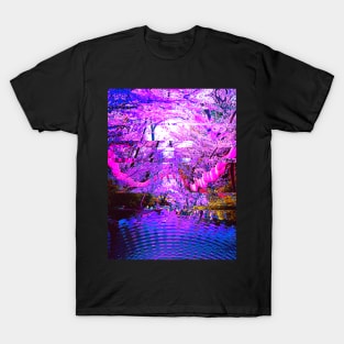 Japanese Cherry Blossoms Glitch Art T-Shirt